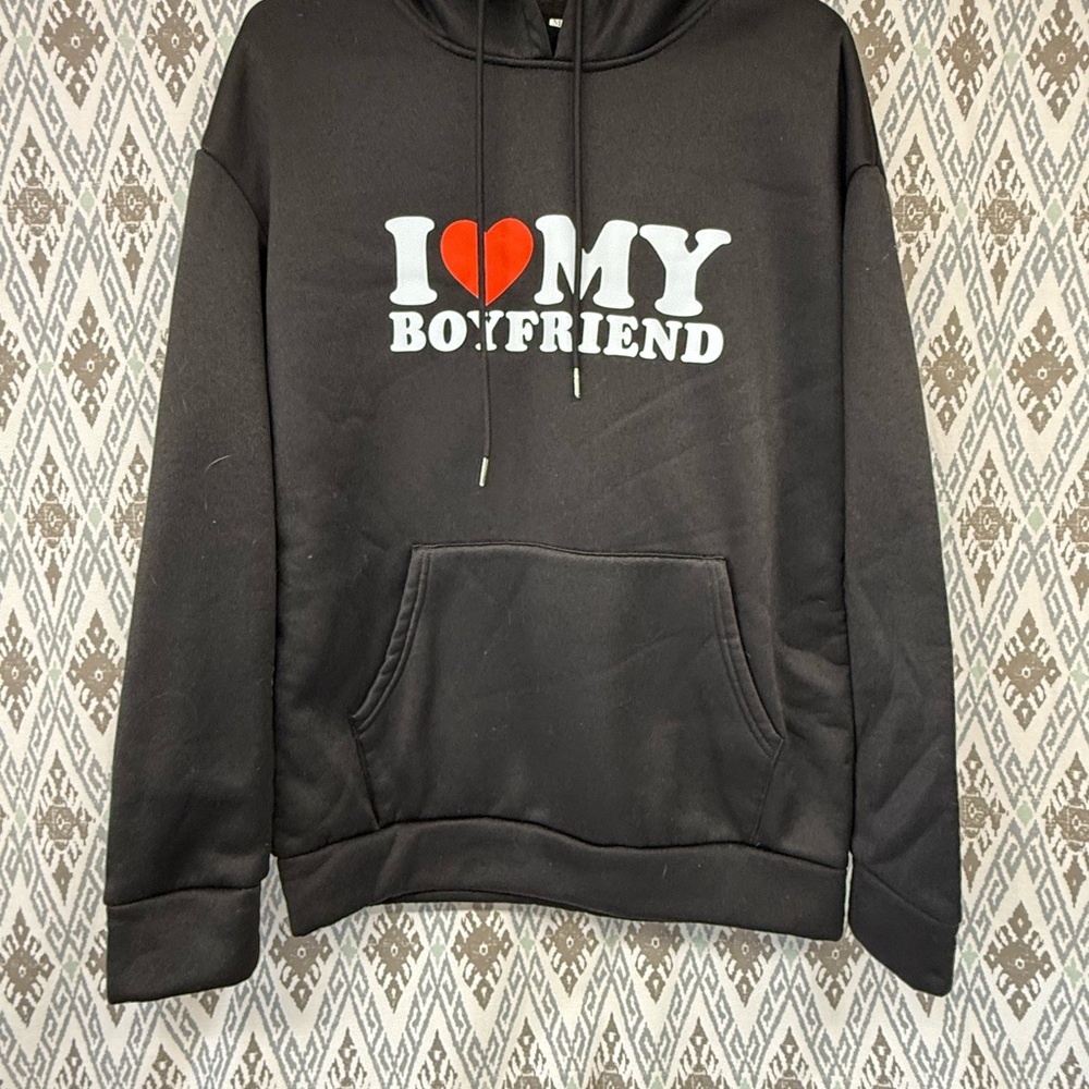Black 'I Love My Boyfriend' Hoodie